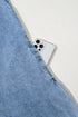 Blue Short Sleeve Collared Patched Pocket Denim Mini Dress